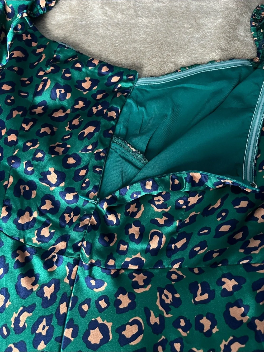 Hello Molly Teal Green Multicolor Leopard Print Dress